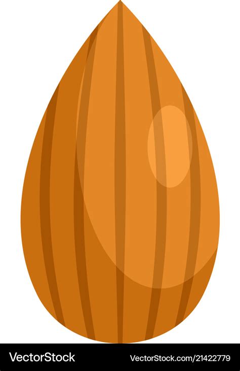 Almond Nut Icon Flat Style Royalty Free Vector Image