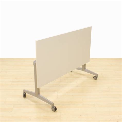 STEELCASE Folding Table Mod PLEX Lid Made In White Finish