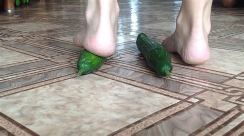 Bare Feet Cucumber Crush Totallylovefeet Youtube