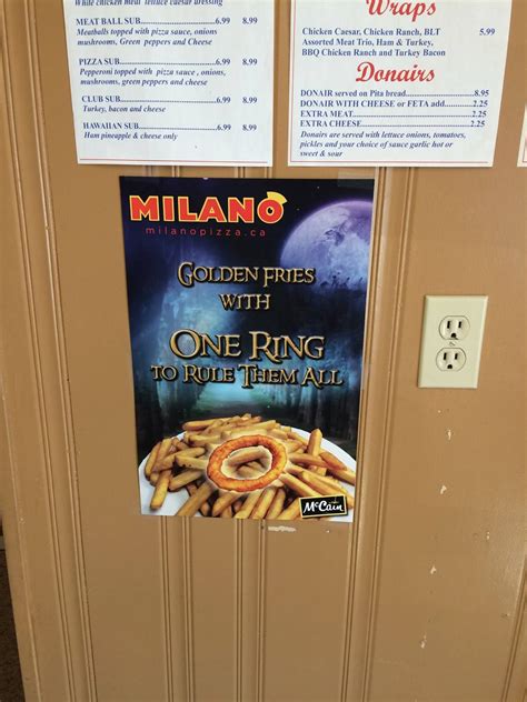 Menu At Milano Pizza Pizzeria Eganville