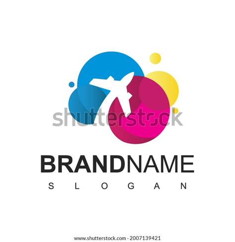 Tour Travel Logo Colorful Airplane Symbol Stock Vector Royalty Free