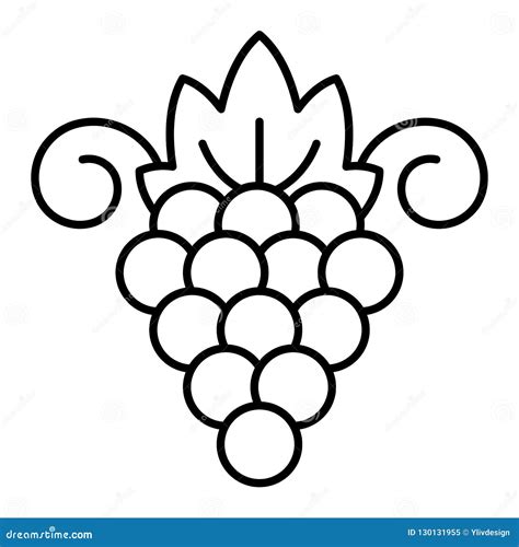 Icono De La Uva De Sauvignon Estilo Del Esquema Ilustraci N Del Vector