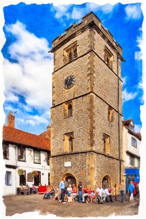 Medieval English Village Clock Tower St Albans Photograph By Mark E