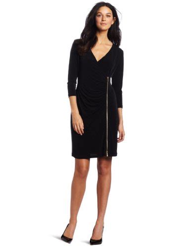 Calvin Klein Womens Exposed Zipper Dress Black X Small 0 08 Ct