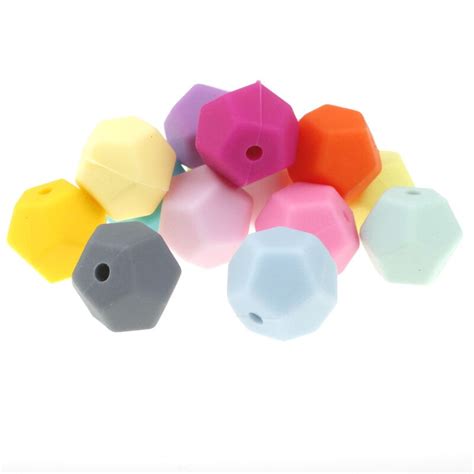 Perles De Dentition Rondes En Silicone Pour B B Pi Ces Pentagone