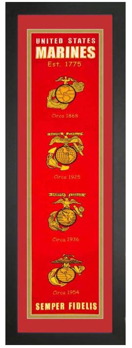 FRAMED US MARINE CORPS HERITAGE BANNER – ManCave-Decor.com