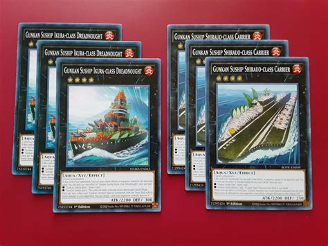 Yugioh Gunkan Suship Deck Core Cards Set Shari Ikura Uni Shirauo