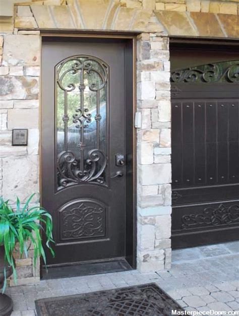 Iron Door Dark Single Entry Front Door Paris Iron Front Door Iron