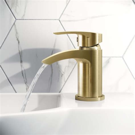 Severn Brushed Brass Cloakroom Basin Mixer Tap