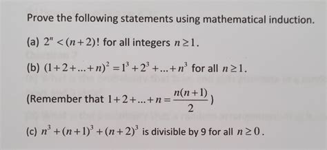 Solved Prove The Following Statements Using Mathematical