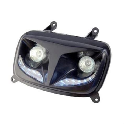 Double Optique Tun R R8 Noir Leds Scooter MBK Booster 2004