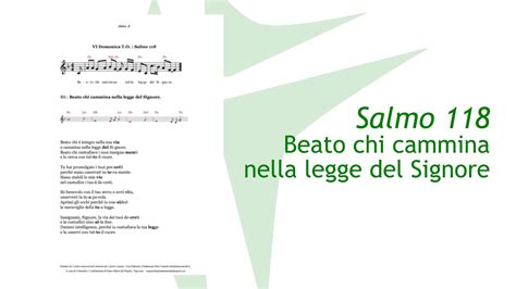 Beato Chi Cammina Nella Legge Del Signore Salmo Cantato 118 YouTube