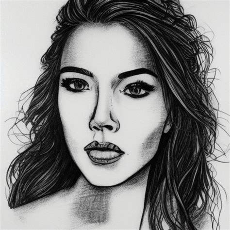 Ink Drawing Of The Most Beautiful Woman Alive · Creative Fabrica