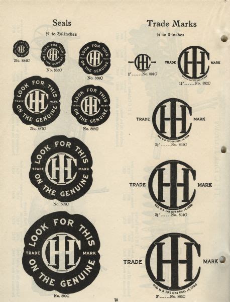 International Harvester Seals and Trademarks | Book or Pamphlet ...