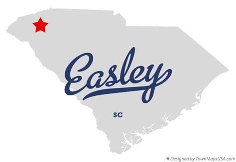 Map of Easley, SC, South Carolina