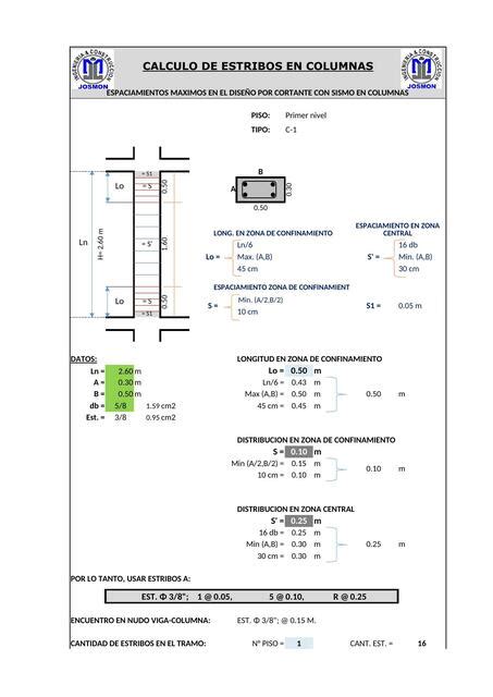 Cálculo de Estribos en Columnas jose Montalvo uDocz