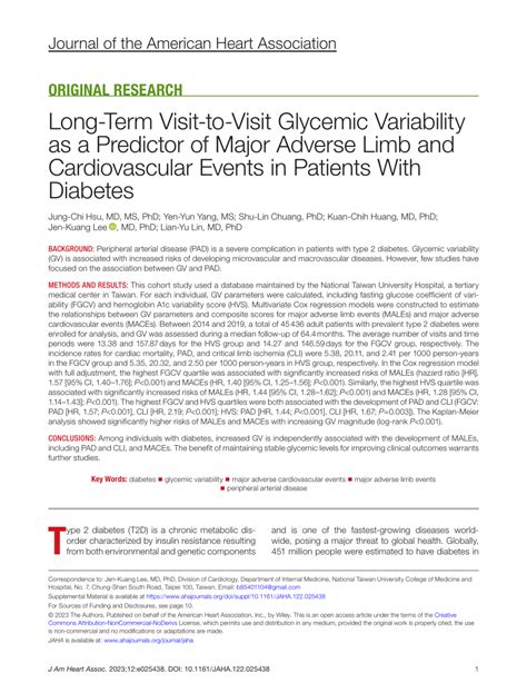 Pdf Longterm Visittovisit Glycemic Variability As A Predictor Of