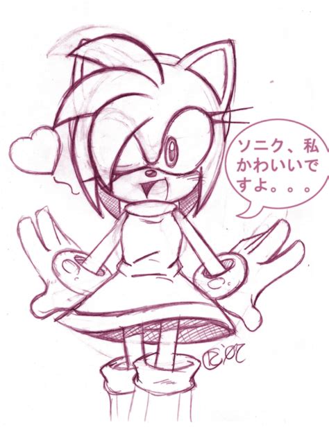 Amy Rose Sketch By Rongs1234 On Deviantart