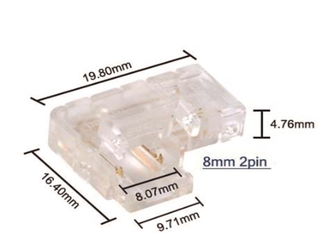 Conector Emenda Para Fita Led Cob Mm Vias Sem Fio Em L