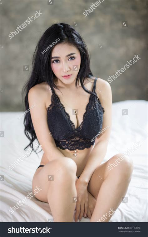Sexy Woman Lingerie Posing Her Bed Stock Photo 695129878 Shutterstock