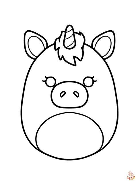 Squishmallow Unicorn Coloring Pages - Fun & Free Download