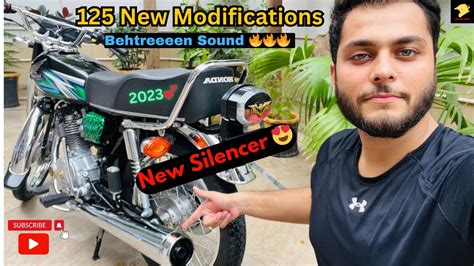 Honda Cg 125 Modifications 2023 New Chrome Silencer Best Sound Ever 🔥 Youtube