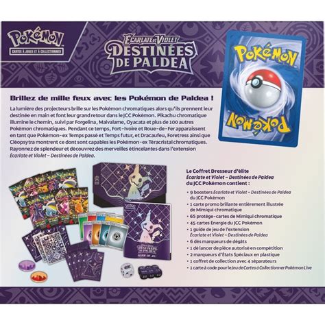 Coffret Pokémon Dresseur DÉlite Destinées De Paldea Écarlate Et Violet 45 Asmodée King