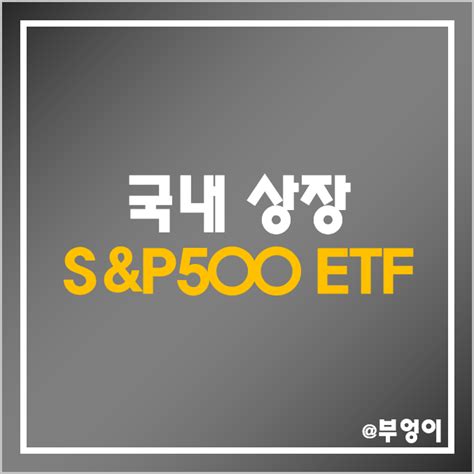 국내 상장 미국 Sandp500 지수 추종 Etf 비교 주가 시가총액 거래대금 수익률 순위 Kodex 코덱스 Ace 아리랑