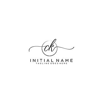 Vector Template Of Circle With Handwritten Initials Logo Vector Sign