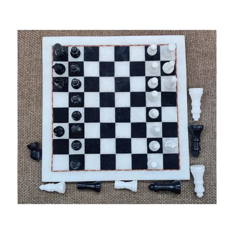 Handmade Marble Chess Set With Stone Coins Inch Size Big Marble