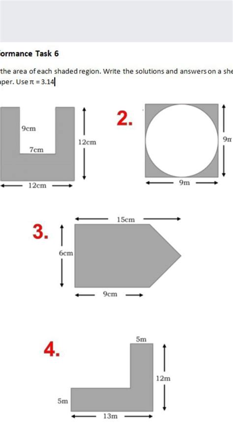 Find The Area Of The Shaded Region Worksheet With Answers Printable