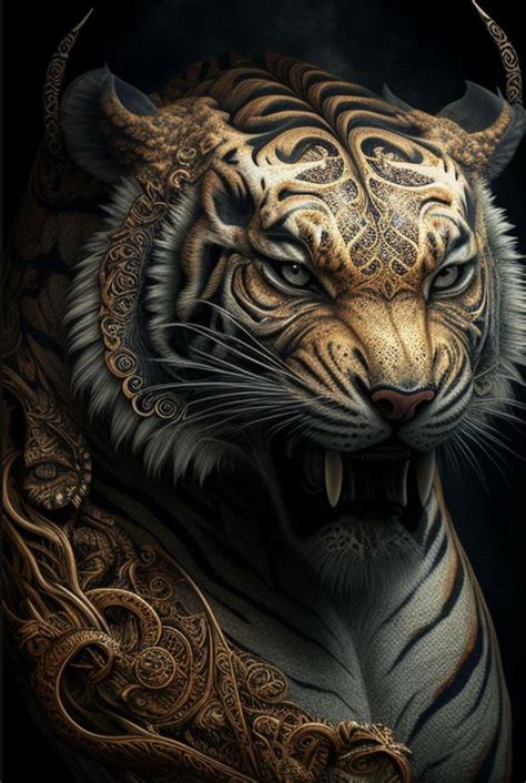 Zodiac Sign Tiger In Tiger Artwork Tiger Art Ancient