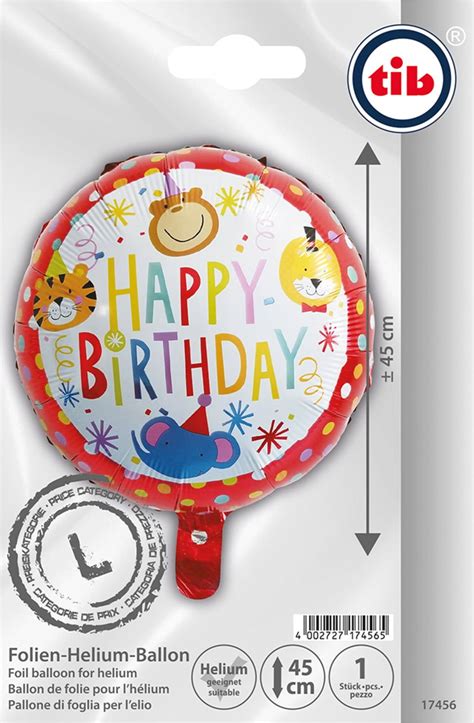 Tib Heyne Folien Ballon Happy Birthday Tierdruck Playpolis