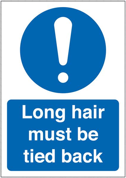 Long Hair Must Be Tied Back Hygiene Signs Seton