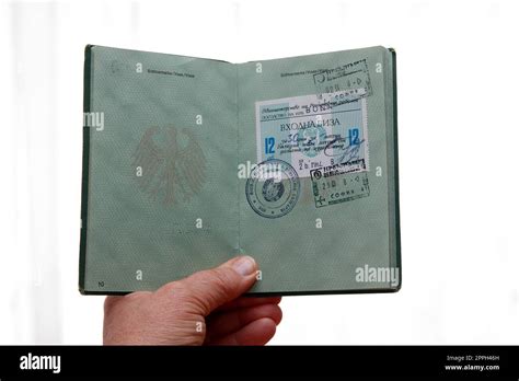 Entry Stamp In Passport Stock Photo Alamy