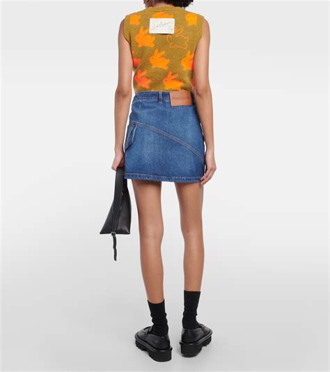 Twisted Asymmetric Denim Miniskirt In Blue JW Anderson Mytheresa