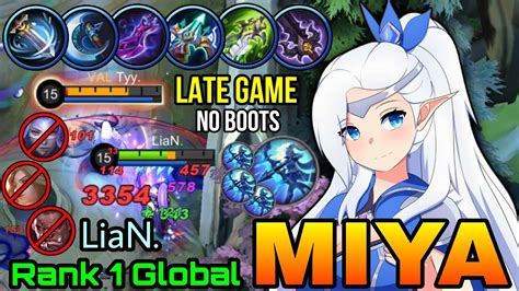 Insane Damage Miya Late Game No Boots Build Top 1 Global Miya By Lian