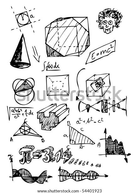 Hand Draw Math Symbols Stock Vector Royalty Free 54401923