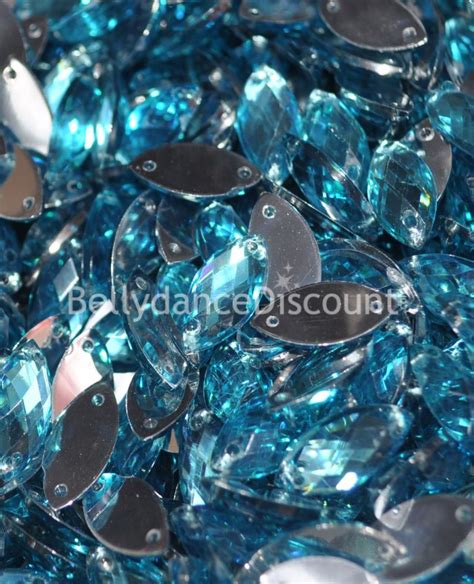 Diamantes De Imitaci N Para Coser Azules Ovalados