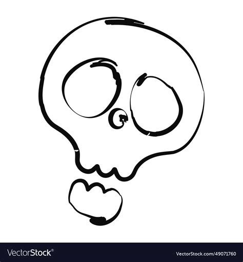 Isolated flat style halloween skull icon Vector Image