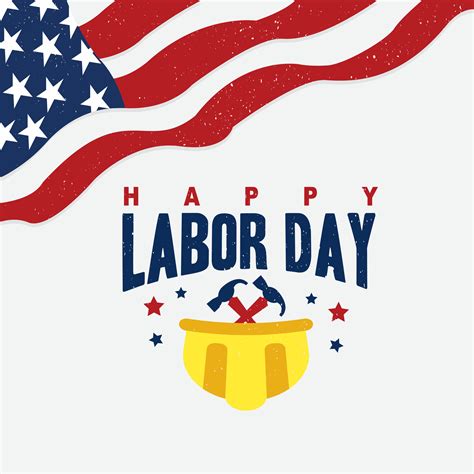 Happy Labor Day Banner Design Template American Flag Vector