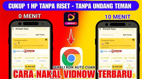 Cara Cepat Nuyul Aplikasi Vidnow Versi Terbaru Menit Dapat