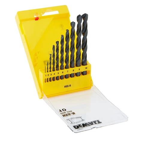 Coffret de 10 forets à métaux Dewalt DT5911 QZ acier HSS R 1 à 10 mm