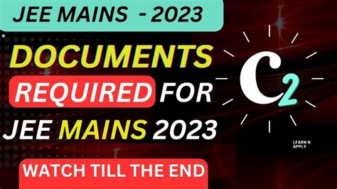 All Documents Required For JEE MAINS Exam Centre JEE MAINS 2023