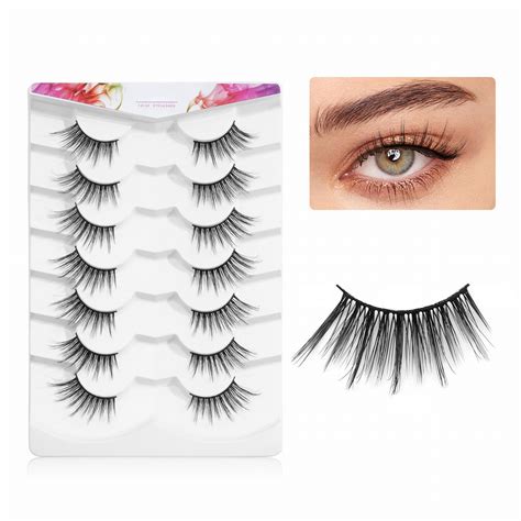 Eyelash Lash Extension Natural 2024 Fluffy Wispy Faux Mink Lashes 7 Pairs Of Half Eyelashes Half