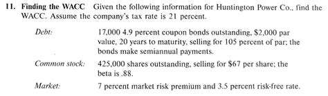 Solved Finding The Wacc Given The Following Information Chegg