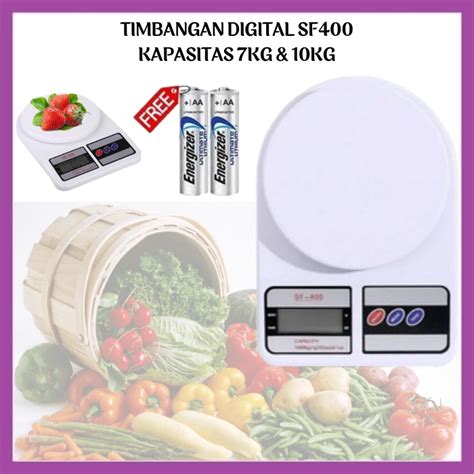 Timbangan Dapur Digital Sf400 Kapasitas 10kg Kitchen Scale Sf 400