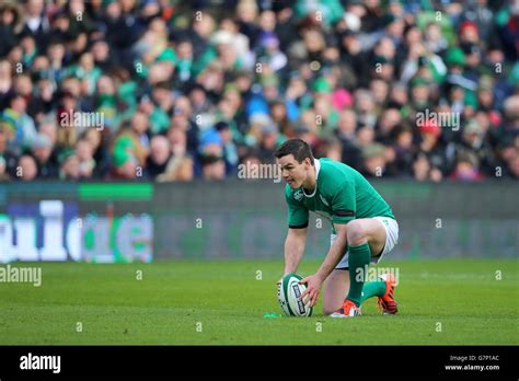 Irelands Johnny Sexton Prepares To Kick At Goal During The Rbs Six