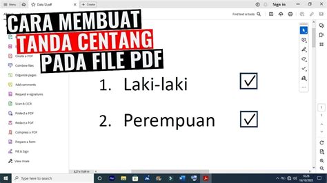 Cara Membuat Tanda Centang Di File Pdf Youtube