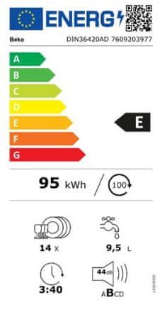 Beko DIN36420AD Vgradni Pomivalni Stroj Mimovrste